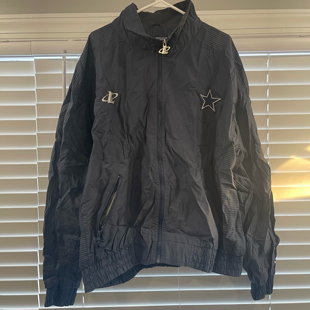 Vtg Dallas Cowboys NFL Pro Line Logo Athletic Windbreaker 90s 2XL Zip Up